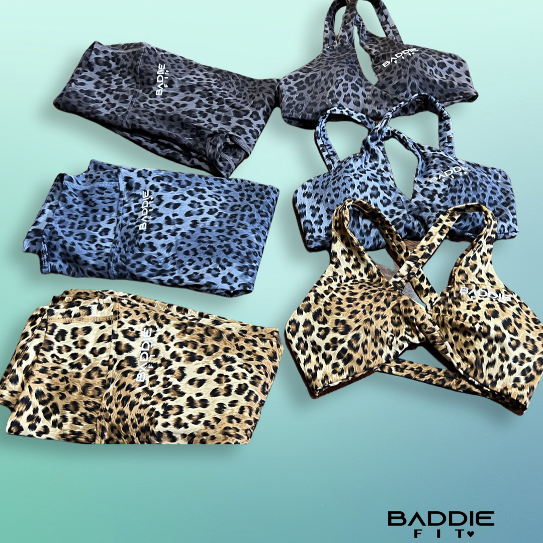 Cheetah Print Active Pants Set