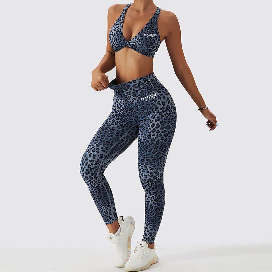 Cheetah Print Active Pants Set