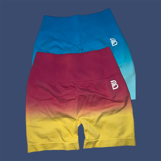 Two Color Seamless Scunched Shorts